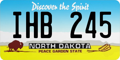 ND license plate IHB245