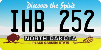 ND license plate IHB252