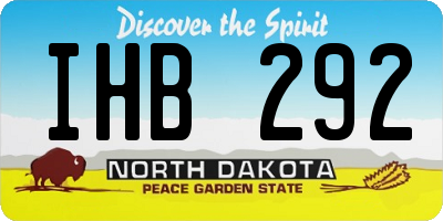 ND license plate IHB292