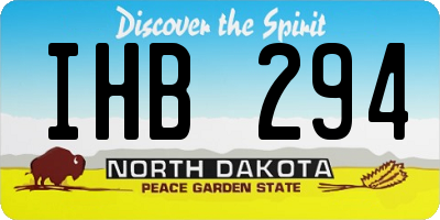 ND license plate IHB294