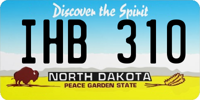 ND license plate IHB310