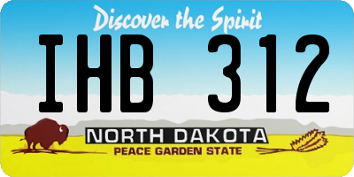 ND license plate IHB312