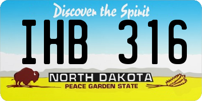 ND license plate IHB316