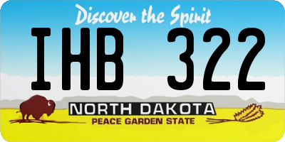 ND license plate IHB322