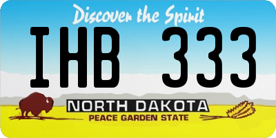 ND license plate IHB333