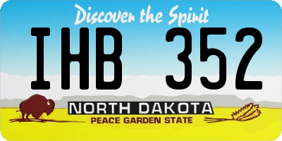 ND license plate IHB352