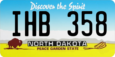 ND license plate IHB358