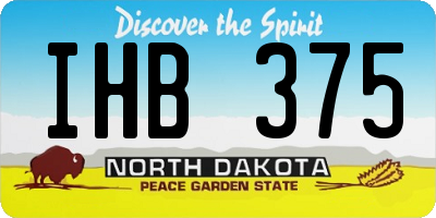 ND license plate IHB375