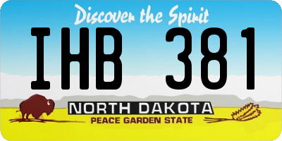 ND license plate IHB381