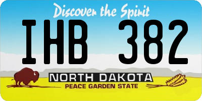 ND license plate IHB382