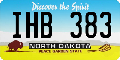 ND license plate IHB383