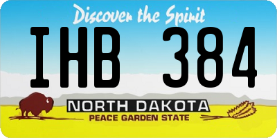 ND license plate IHB384