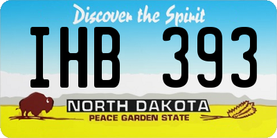 ND license plate IHB393