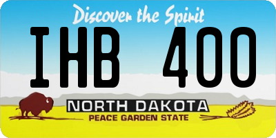 ND license plate IHB400