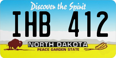 ND license plate IHB412