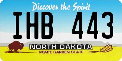 ND license plate IHB443