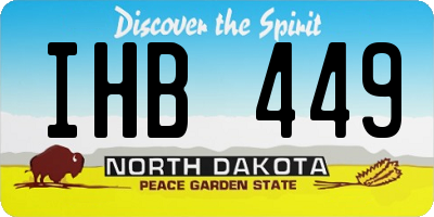 ND license plate IHB449