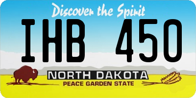 ND license plate IHB450