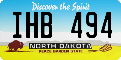 ND license plate IHB494