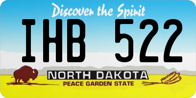 ND license plate IHB522