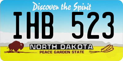 ND license plate IHB523