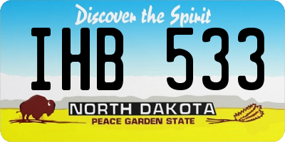 ND license plate IHB533