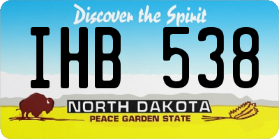 ND license plate IHB538