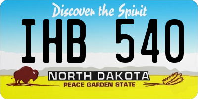 ND license plate IHB540