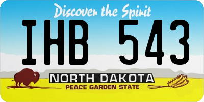 ND license plate IHB543