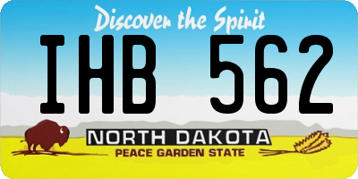 ND license plate IHB562