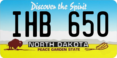 ND license plate IHB650