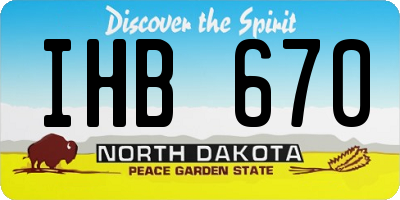 ND license plate IHB670