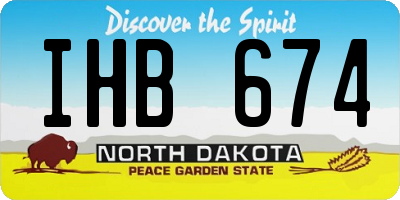 ND license plate IHB674