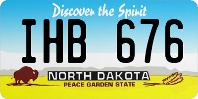 ND license plate IHB676