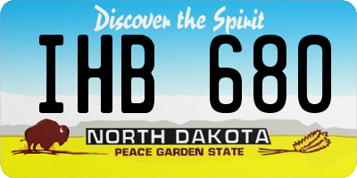 ND license plate IHB680