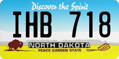 ND license plate IHB718