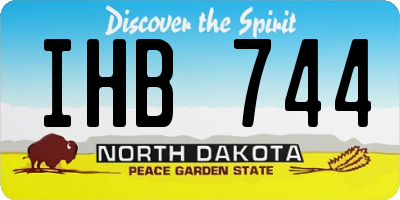 ND license plate IHB744