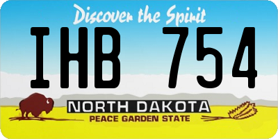 ND license plate IHB754