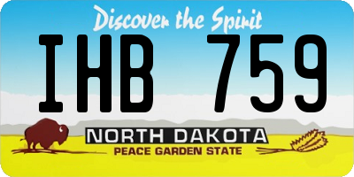 ND license plate IHB759