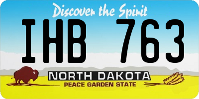 ND license plate IHB763