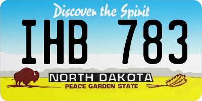 ND license plate IHB783