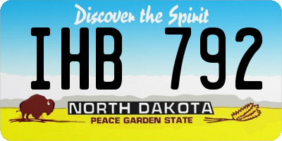 ND license plate IHB792