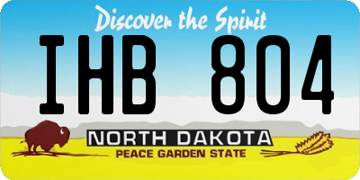 ND license plate IHB804