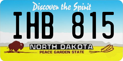 ND license plate IHB815