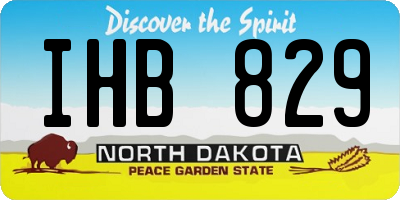 ND license plate IHB829