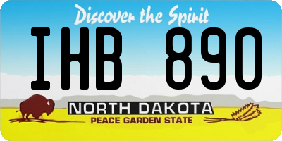 ND license plate IHB890