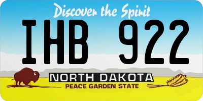 ND license plate IHB922