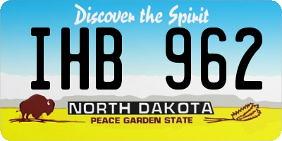 ND license plate IHB962