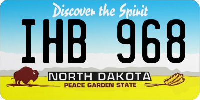 ND license plate IHB968