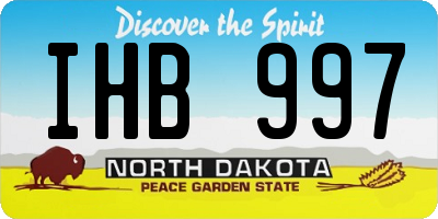 ND license plate IHB997
